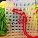 Needlepoint with yarn