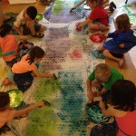 Printing with bubble wrap at the Summer Program