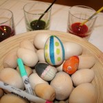 Decorating wooden eggs