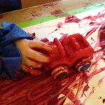 Painting with cars and trains