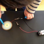 Spin art with circuitry