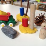 Play dough with trucks