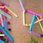 Sculpture with pipe cleaners and straws