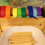 Craft sticks and colored tape