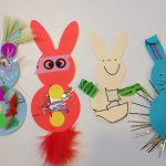 Decorating paper bunnies